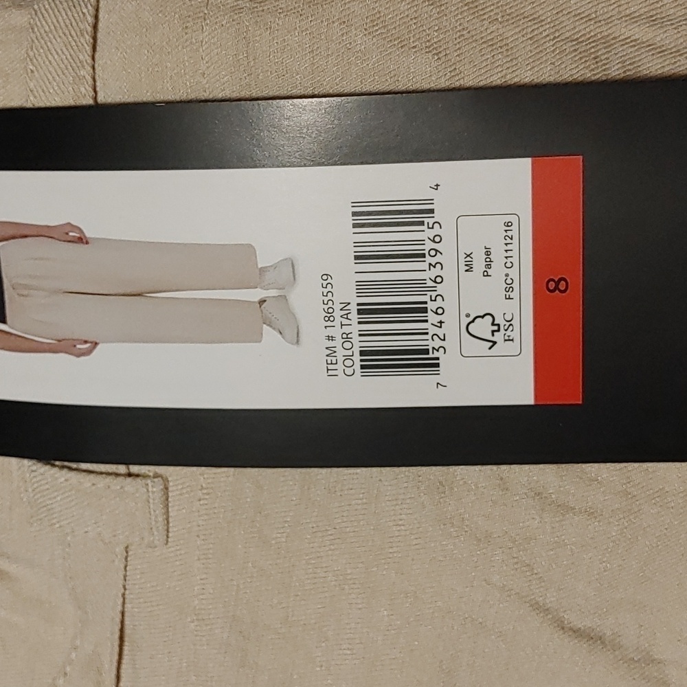 NWT DKNY Women's Drawstring Ankle‎ Pant Tan - Picture 5 of 9